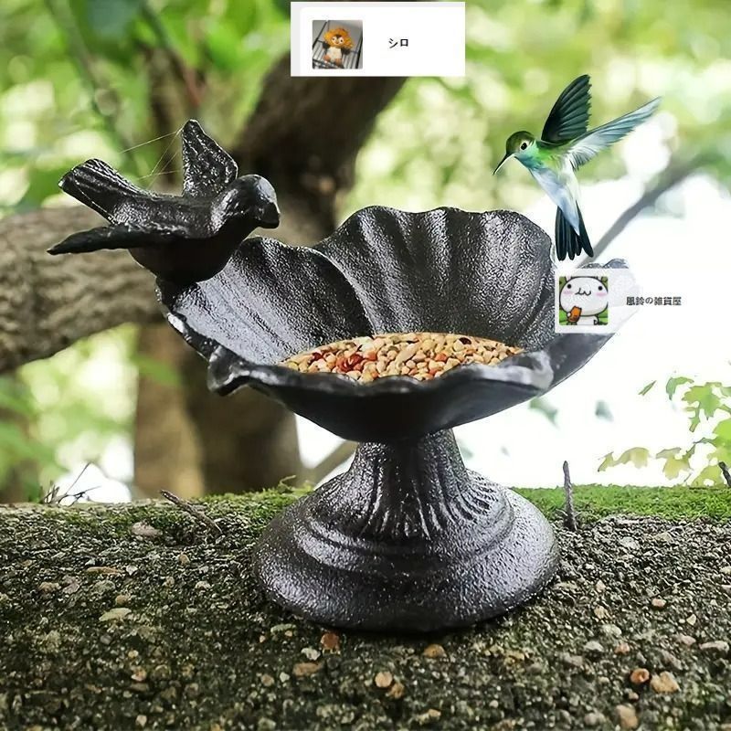 新品・未使用】ガーデンデコ 鳥 花 フラワー ガーデンオブジェ