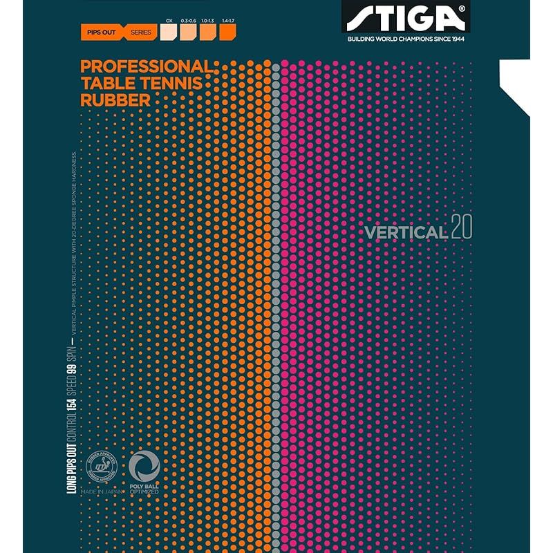 STIGA(スティガ) 卓球 ラバー 粒高ラバー バーティカル 20 レッド 中