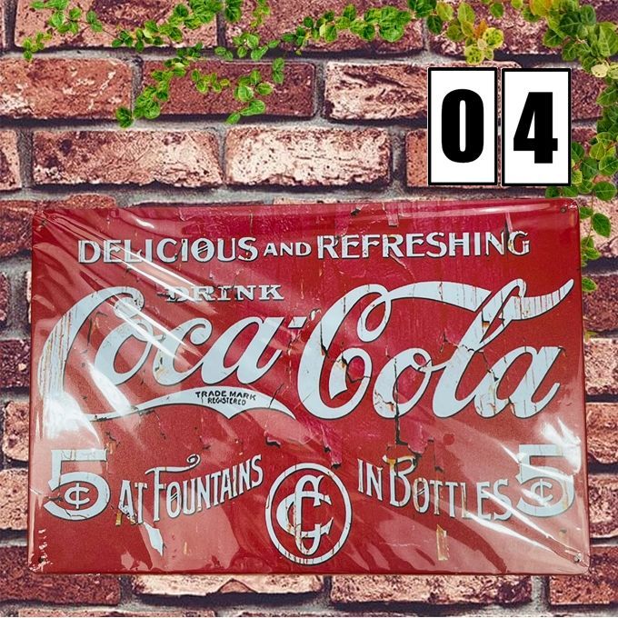 メルカリshops No 4 ブリキ看板 Coca Cola コーラ レトロ ヴィンテージ お洒落