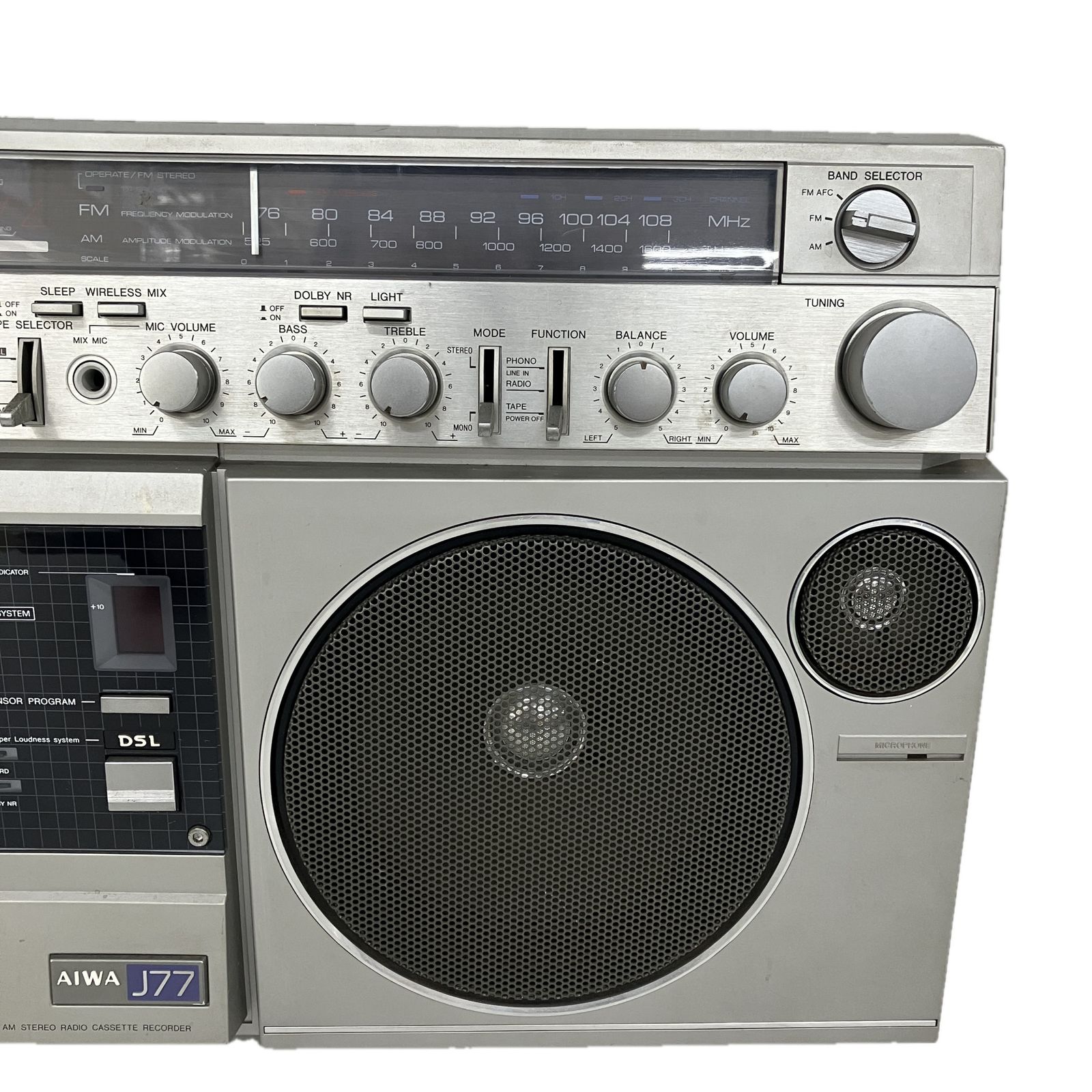 AIWA CS-J77 アイワ ラジカセ ラジオカセットコーダー 昭和レトロ オーディオ機器 ジャンク S10503332