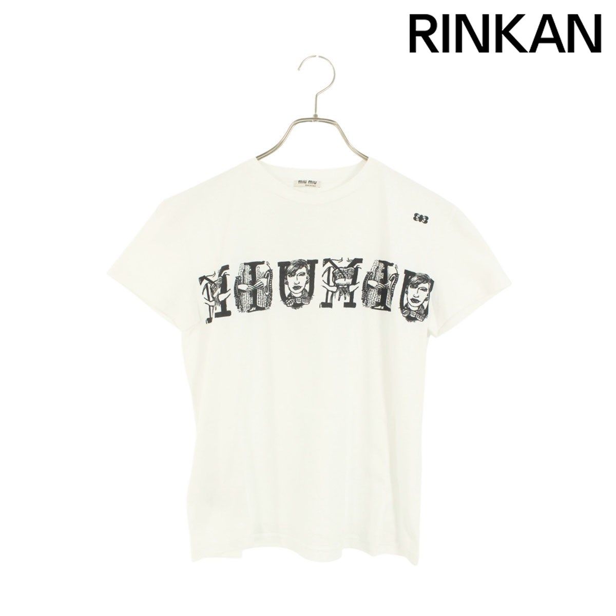 ミュウミュウ MJN066 バックパッチフロントロゴTシャツ