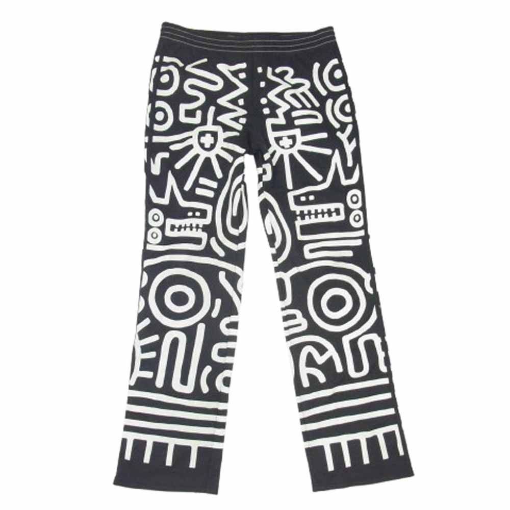 adidas アディダス × Keith Haring キースヘリング JEREMY SCOTT ジェレミースコット 総柄 トラック パンツ ブラック系 M5