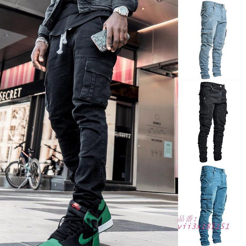 デニムパンツ メンズ スキニーデニム ジーパン ジーンズ カーゴパンツ ワークデニム パンツ カジュアル 作業着 テーパード おしゃれ ジョガーパンツ  vii3x185151