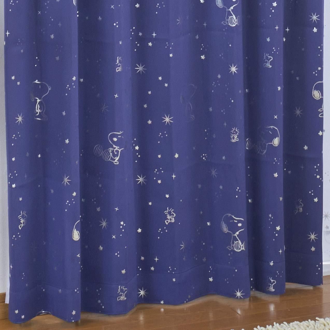 【新品・5営業日で発送】ピーナッツ(Peanuts) SNOOPY スヌーピー カーテン2枚セット 箔プリント 100×178cm KO-5 (1675008)
