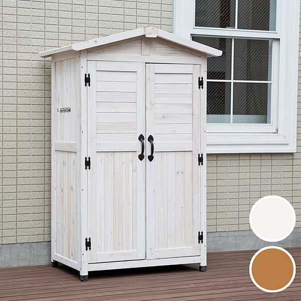 三角屋根 物置 木製 倉庫 収納庫 北欧風 大型収納庫 屋外 幅156cm 奥行69cm 高さ160cm 天然木 杉 庭 物入れ おしゃれ 大容量 カントリー調 ナチュラル アウトドア用品 灯油ポリタンク ガーデニング用品 キャンプ用品 掃除道具 スポーツ用品