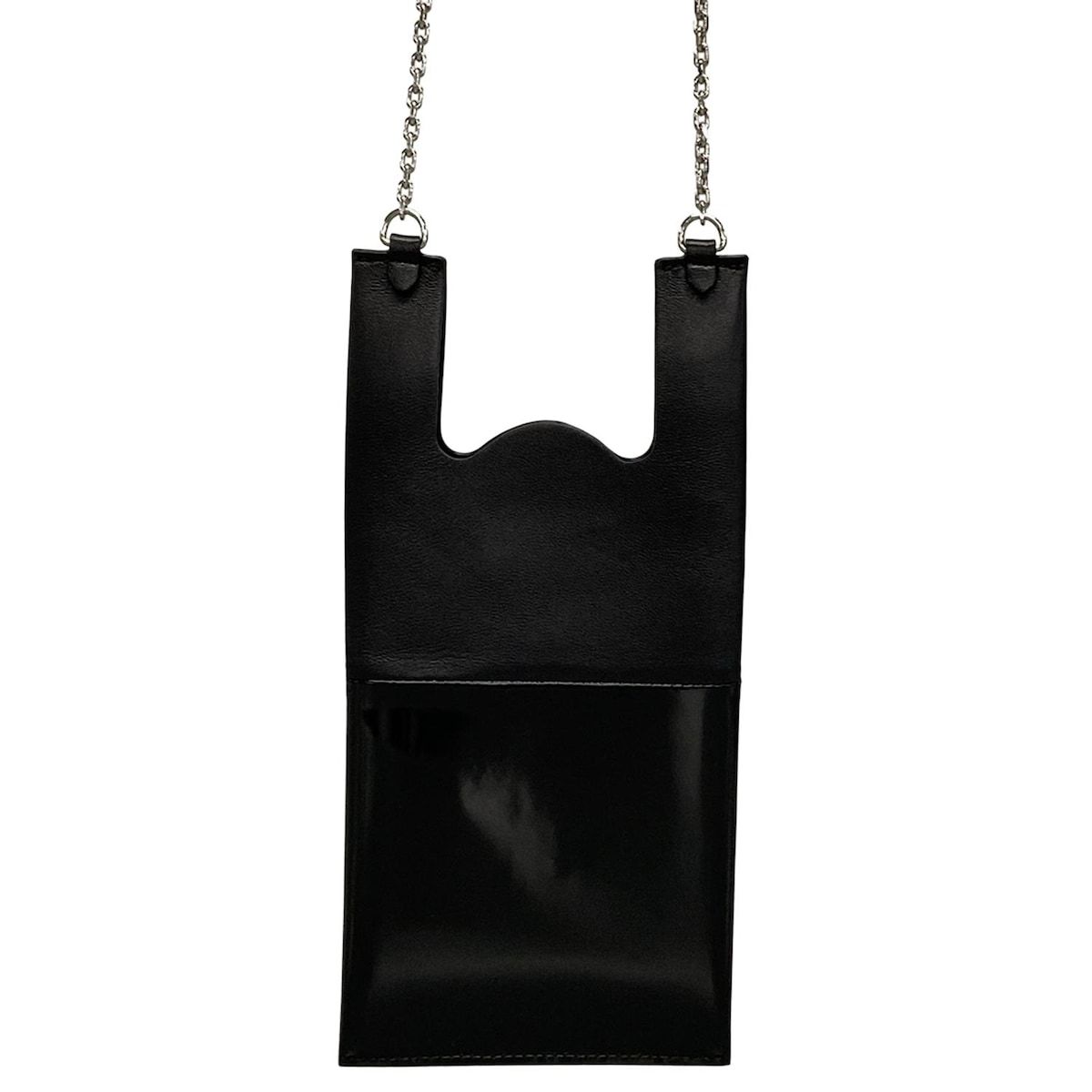 MAISON MARGIELA レザーショルダーバッグ ブラック MM6 Maison Margiela レザーショルダーバッグ | ブラック