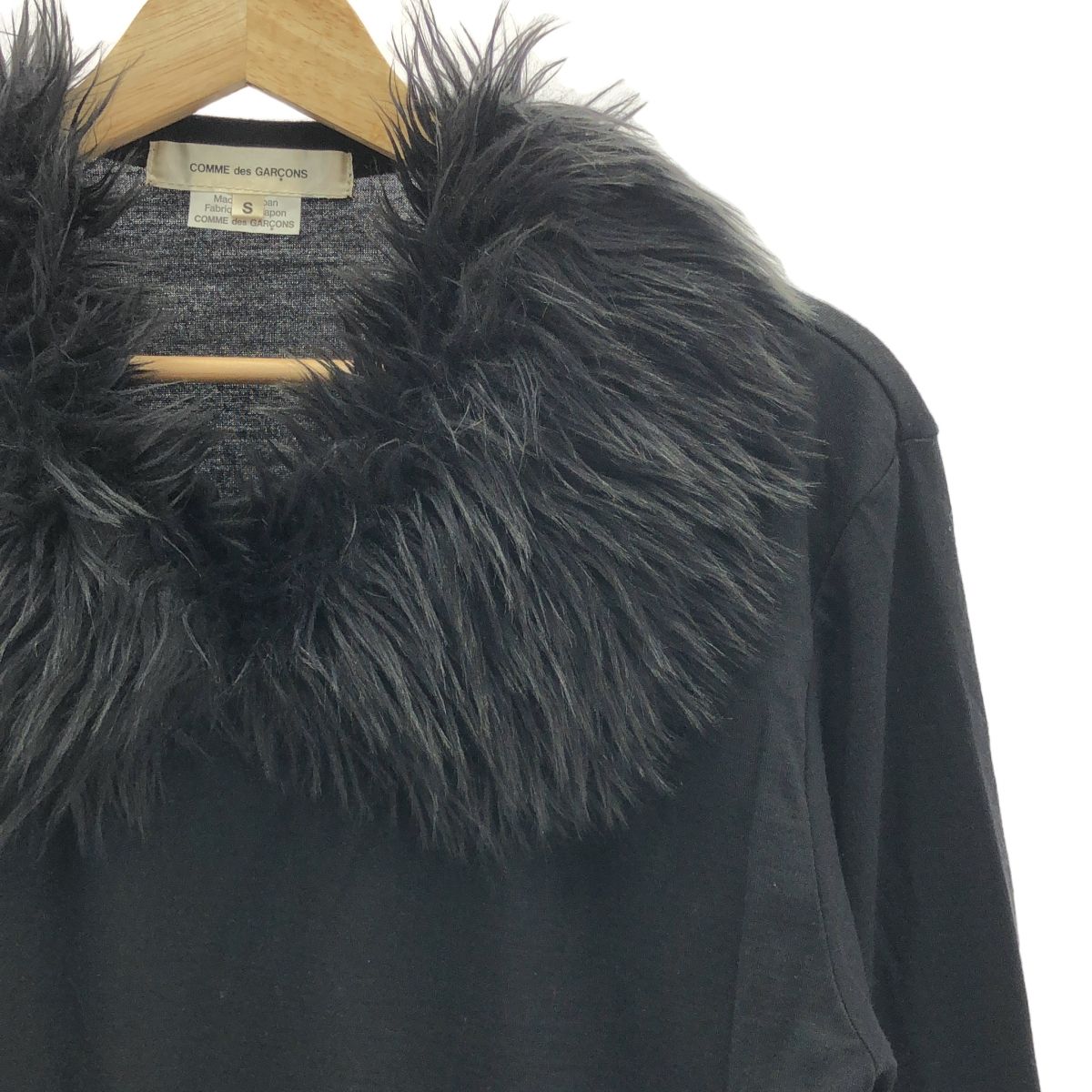 COMME des GARCONS / コムデギャルソン | 2023AW | ファー ビッグカラー カットソー | S | ブラック | レディース COMME des GARCONS / コムデギャルソン | 2023AW | ファー