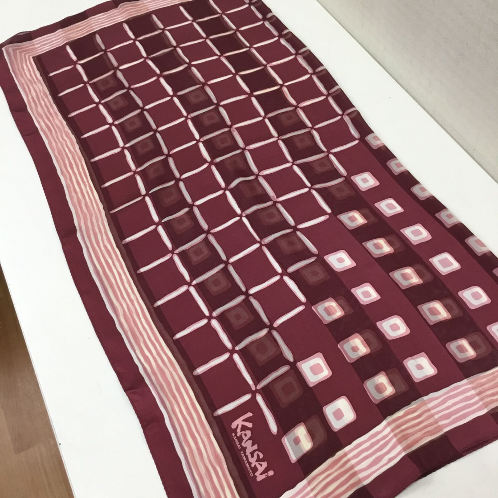 希少 美品 💛 KANSAI ／ 山本寛斎 大判スカーフ 87cm×87cm
