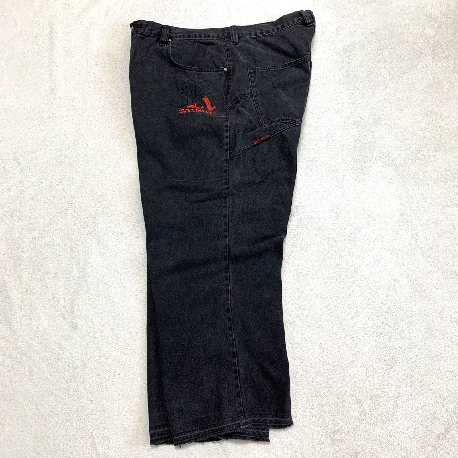 ロカウェア  バギーデニム　バギーパンツ　w42  90s 90s ROCA WEAR ロカウェア W42バギーパンツ デニム極太ワイドB系
