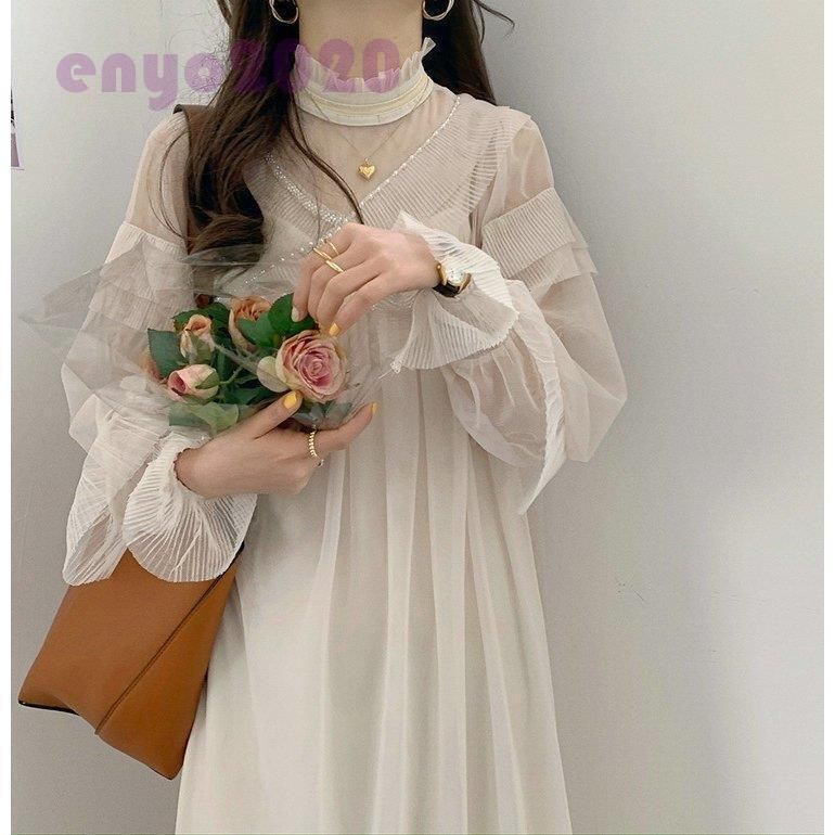 ワンピース レディース 40代 マキシワンピース 春夏 長袖ワンピース