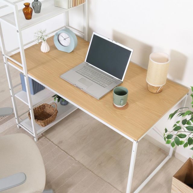 【新品・送料無料】ラック付きデスク ルール 奥行64cm メープル 新品・送料無料】ラック付きデスク ルール 奥行64cm メープル