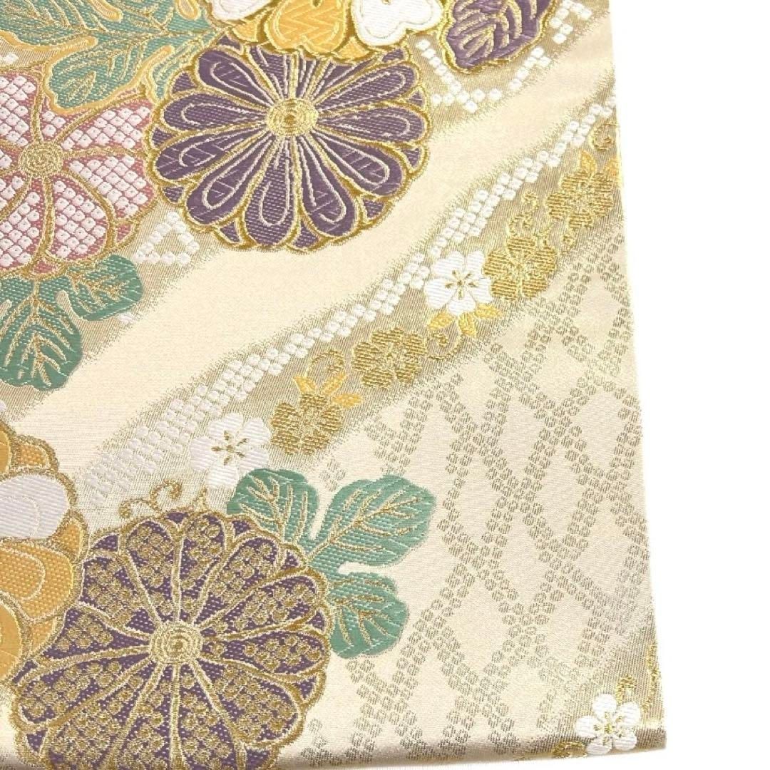 振袖帯　菊花　道長菊散らし文　鹿の子　菱　桜　華やか　着物　052a d 振袖帯 菊花 道長菊散らし文 鹿の子 菱 桜 華やか 着物 052a d