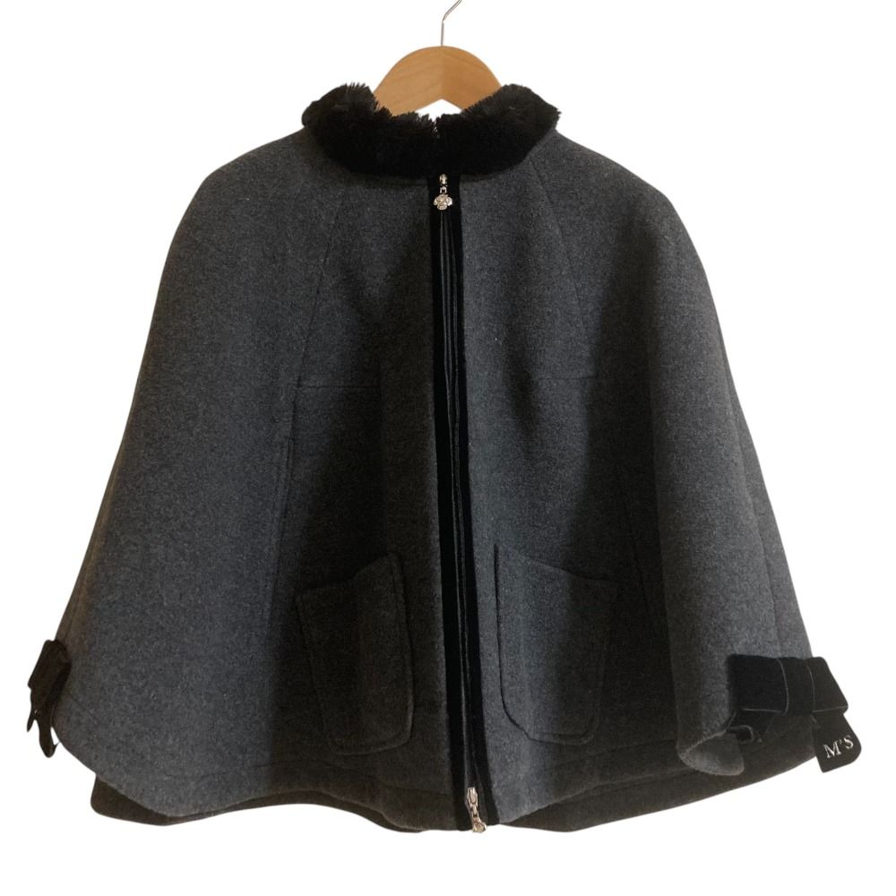 エムズグレイシー M'S GRACY Ribboned Poncho ポンチョ 美品 M'S GRACY エムズグレイシー Ribboned Poncho ジップアップ