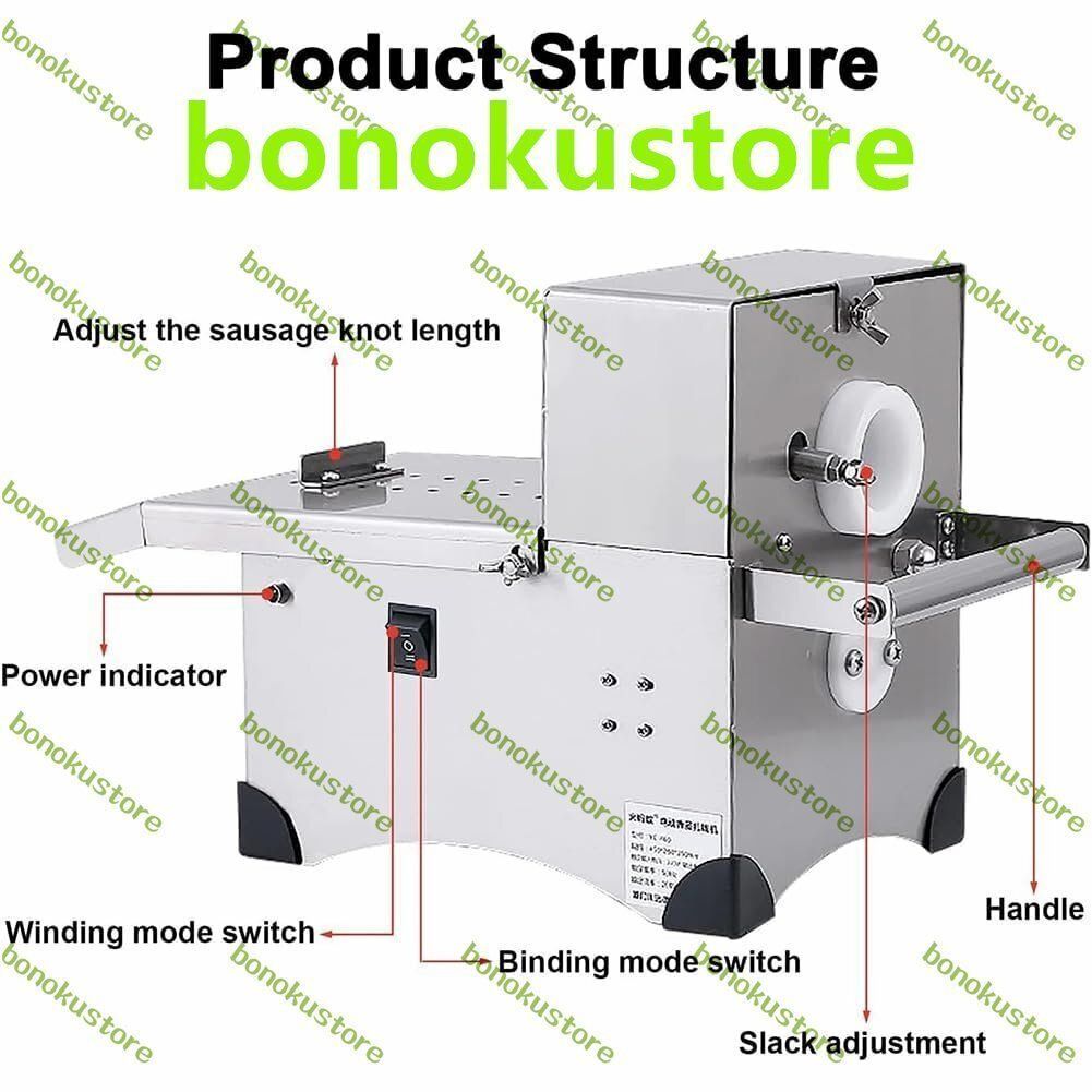 業務用ソーセージ結束バンド機 ステンレス製 食肉加工工場 スーパーマーケット ハイパーマーケット用の結束ワインディングリンカー WWW_KANDAIZUMI_COM