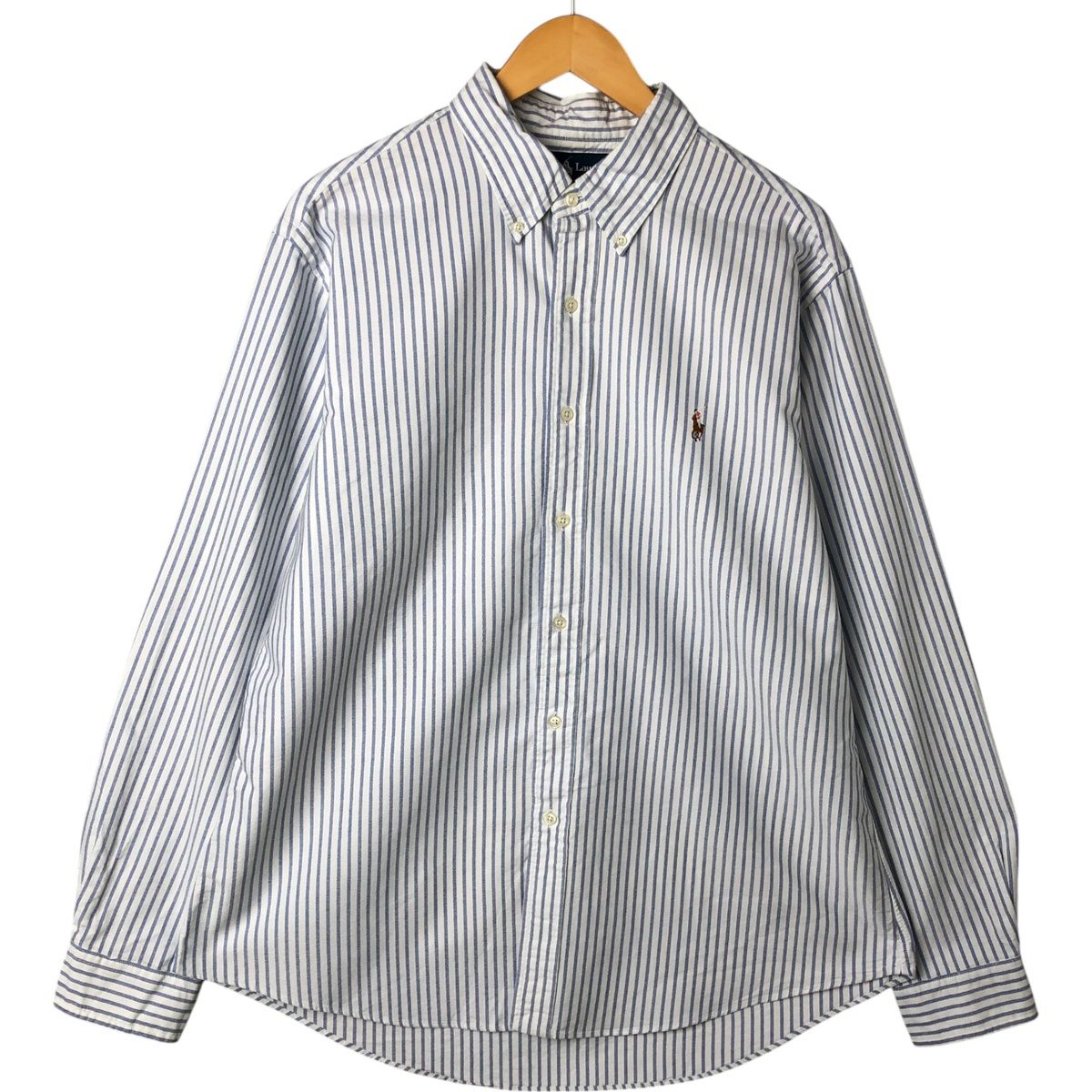 古着 ラルフローレン Ralph Lauren CUSTOM FIT 長袖 ボタンダウンストライプシャツ メンズXL相当|eaa548003
