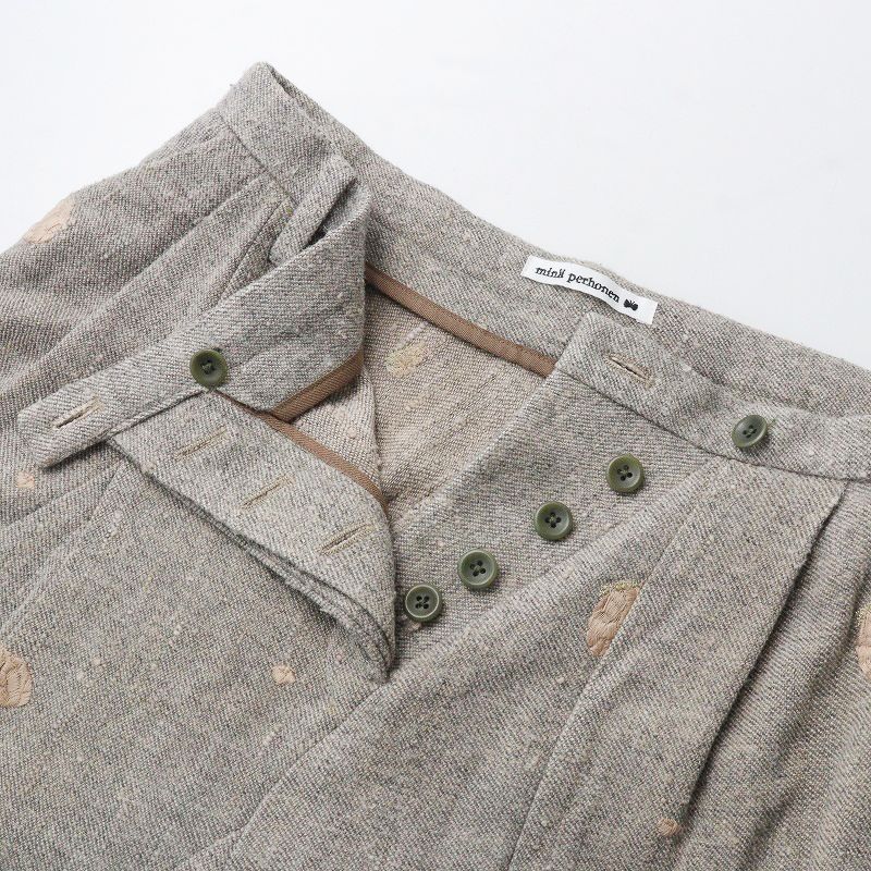 minä perhonen 花刺繍 クロップドパンツ Bottoms ファッション minä perhonen 花刺繍 クロップドパンツ