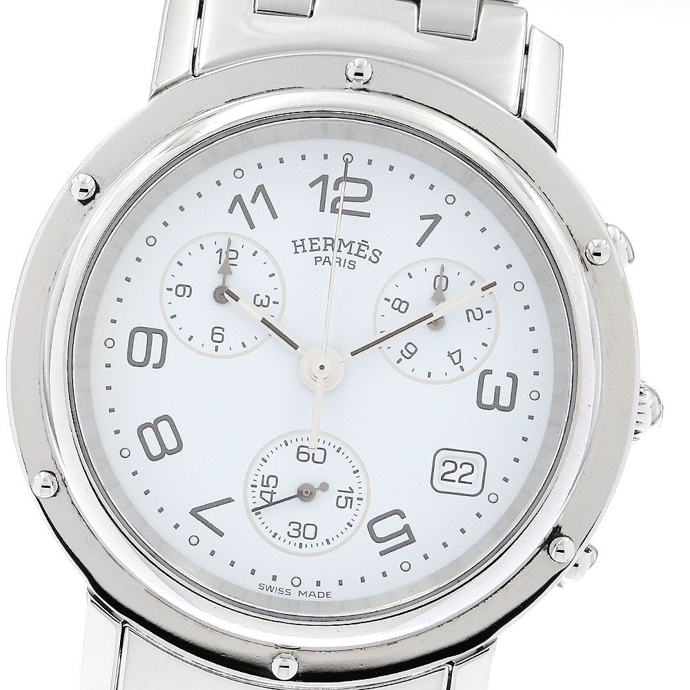 エルメス HERMES CL1.910 クリッパークロノ デイト クォーツ