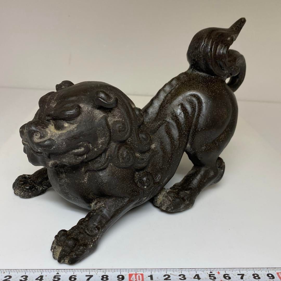 古銅 上手 獅子 置物 2761g タサオ 東な6-0930 2F