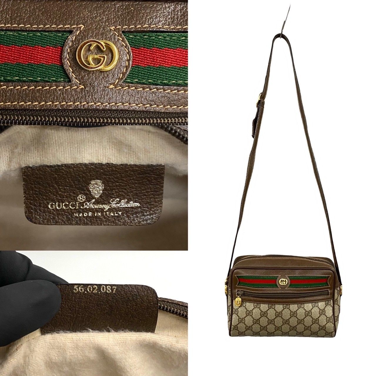 極 美品 希少 GUCCI グッチ オールドグッチ ヴィンテージ シェリーライン GG ロゴ 金具 レザー 本革 ショルダーバッグ ポシェット  24865 - メルカリ