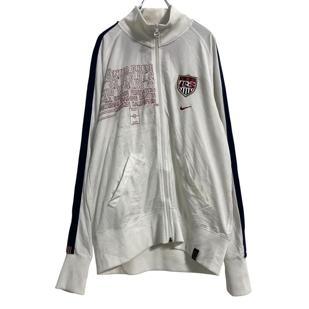NIKE トラックジャケット XL ホワイト ナイキ ジップアップ ジャージ ビッグサイズ 古着卸 アメリカ仕入 a610-7324