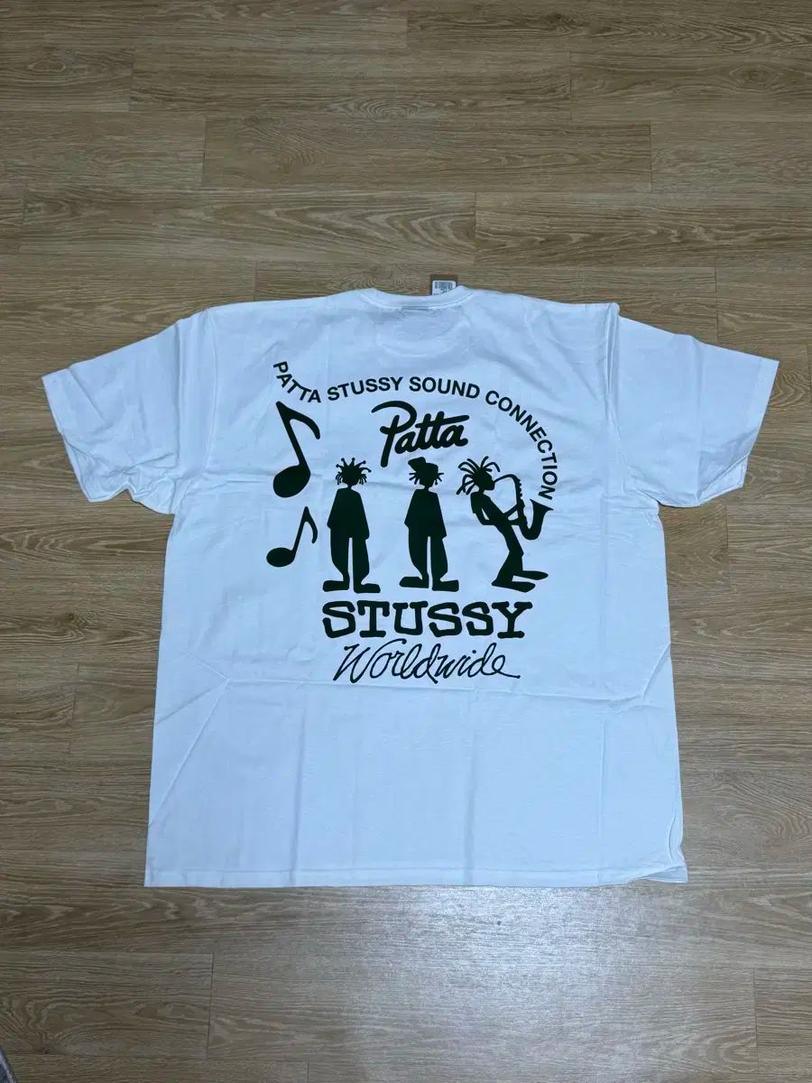 L STUSSY(ステューシー) X ファタ 音 接続 Tシャツ 白