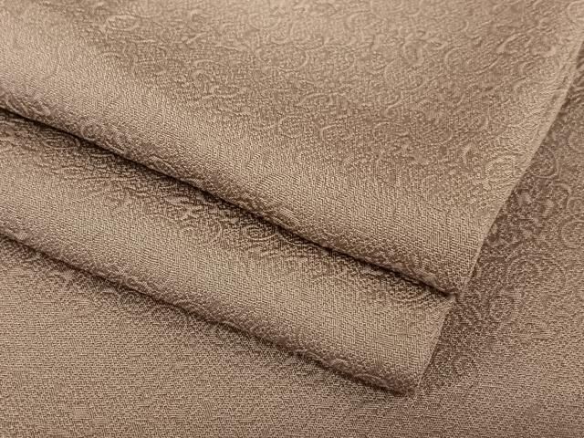 平和屋着物○上質な色無地 花唐草地紋 濃色 正絹 逸品 AABB6538zg