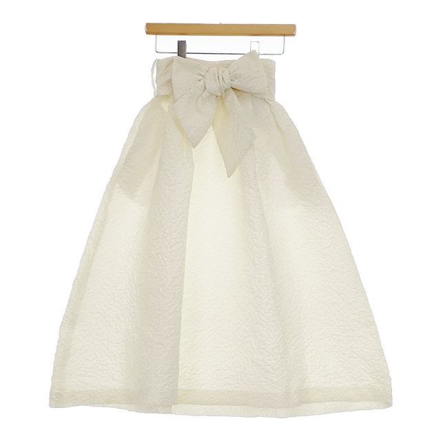 FABIANA FILIPPI 台形フレア エンボス加工 シワ加工 ベルト付き ロング  