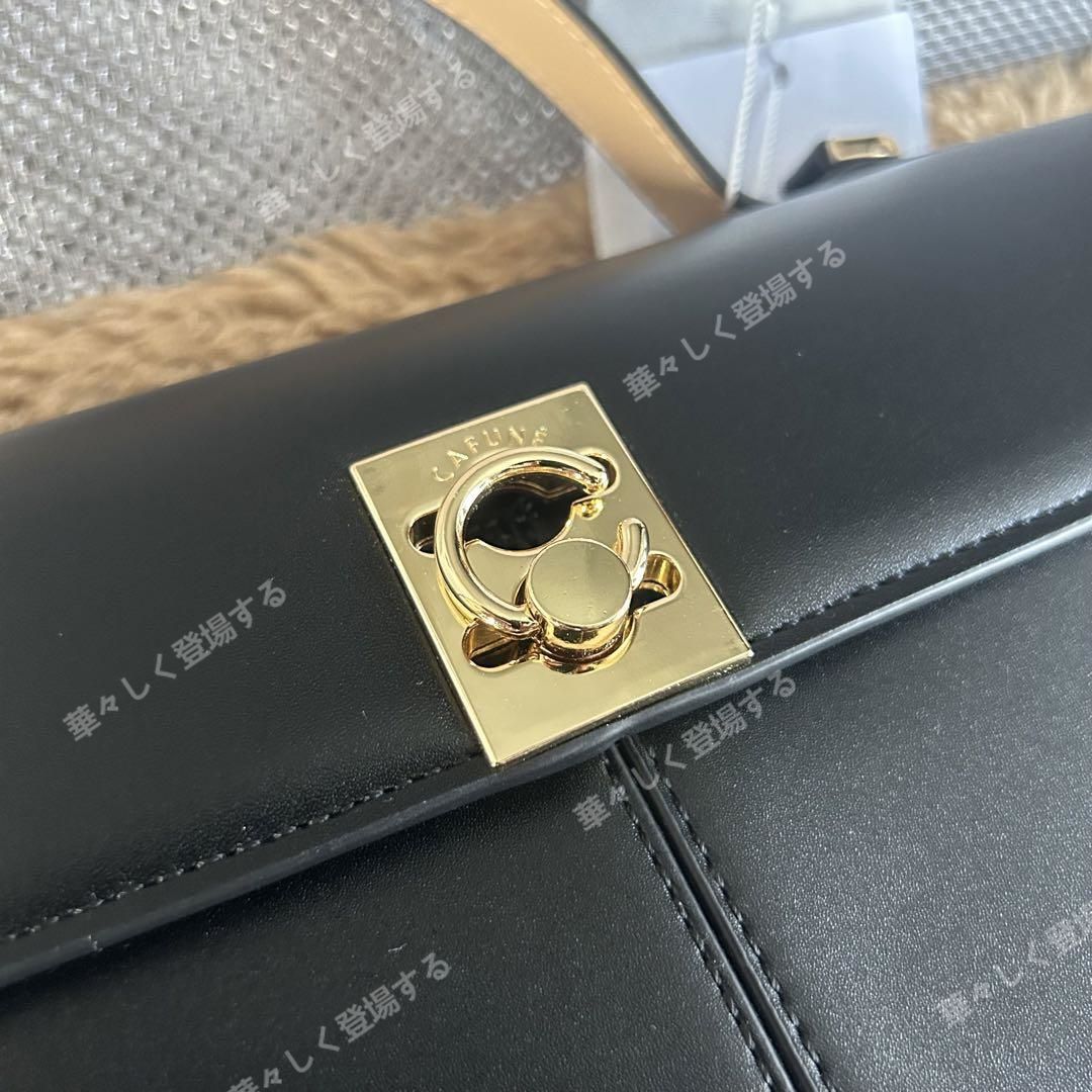 新品 CAFUNE カフネ ハンドバッグ ショルダーバッグ ブラック ゴールド  