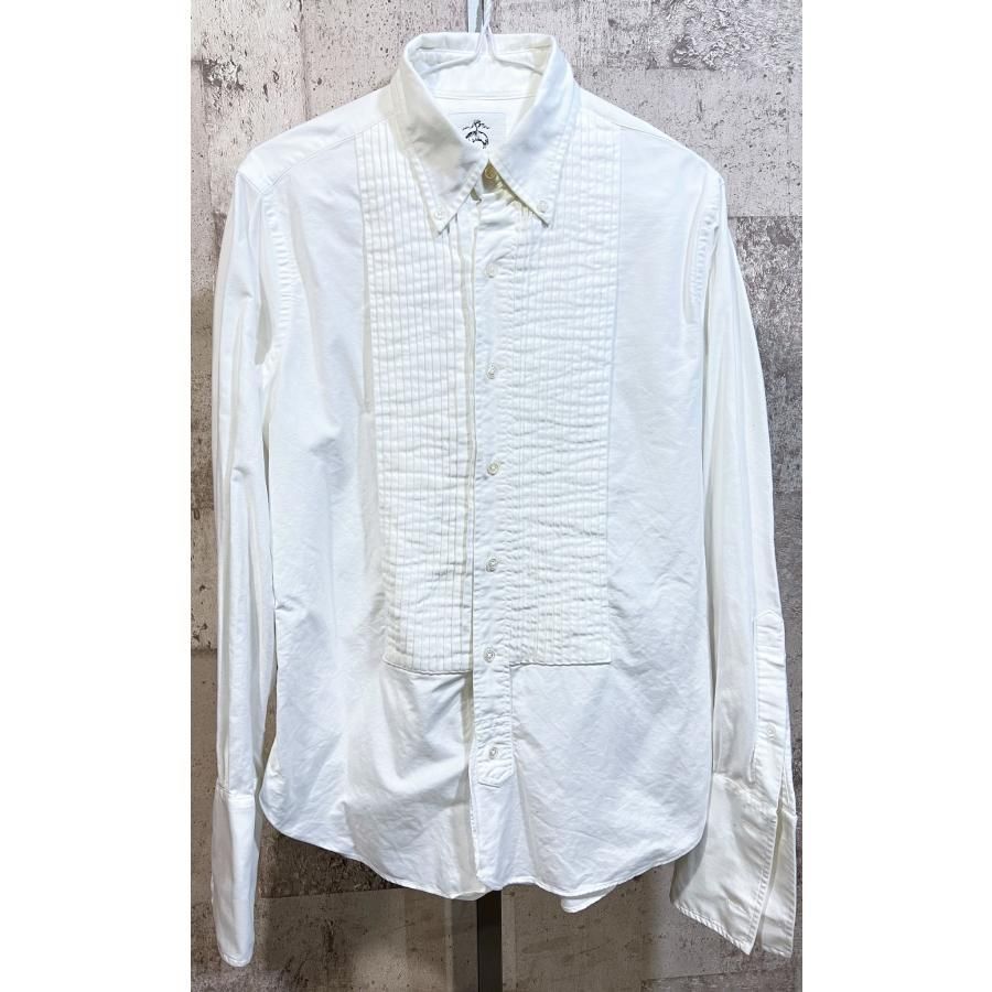 未使用 BB1 ブラックフリース Wカフス 白 OXFORD ボタンダウン 長袖 シャツ フレンチカフ オックスフォード Black Fleece USA製 ブルックスブラザーズ ブラックフリース 長袖 フリル ダブル