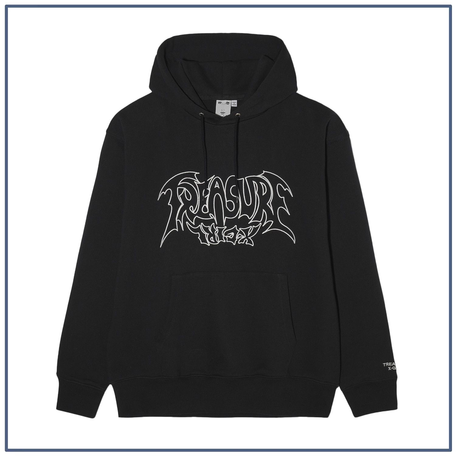 【タグ付き美品】「X-girl × TREASURE」コラボレーションアイテム X-GIRL TREASURE SWEAT HOODIE (BLACK )Lサイズ