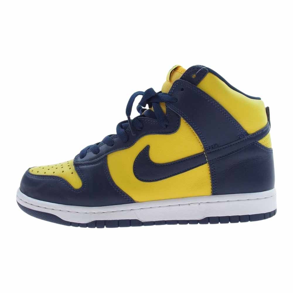 NIKE AIR JORDAN ナイキ ジョーダン スニーカー CZ8149-700 Dunk High Michigan ダンク ハイ ミシガン スニーカー イエロー系 ネイビー系 26.5cm【中古】