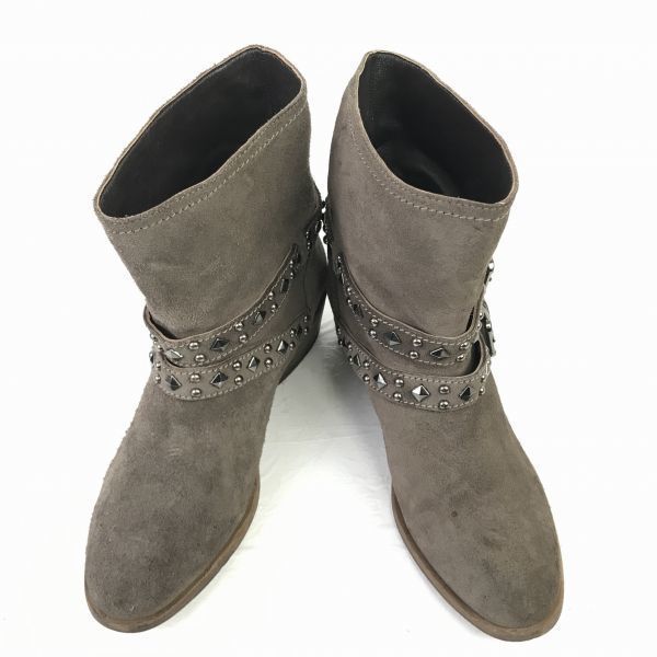 KESSLORD|ケスロード スエードエンジニアスタイル|ミドルブーツ 24.5|灰色 ◆BW27-3