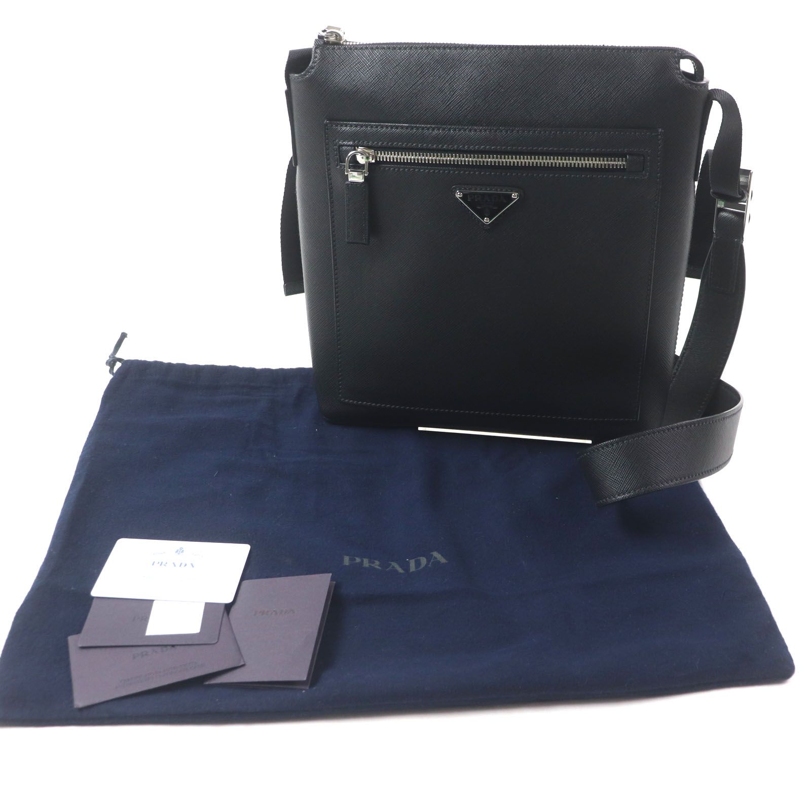 極美品▽PRADA プラダ 2VH062 トライアングルロゴ 三角プレート 極美品▽PRADA プラダ 2VH062 トライアングルロゴ 三角プレート
