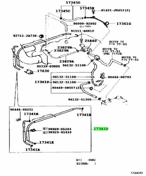 トヨタ 純正 ランドクルーザー レクサス LX470 アイドルアップ ホース NO.1 Hose Air 17030-50070 TOYOTA LEXUS JDM メーカー純正品