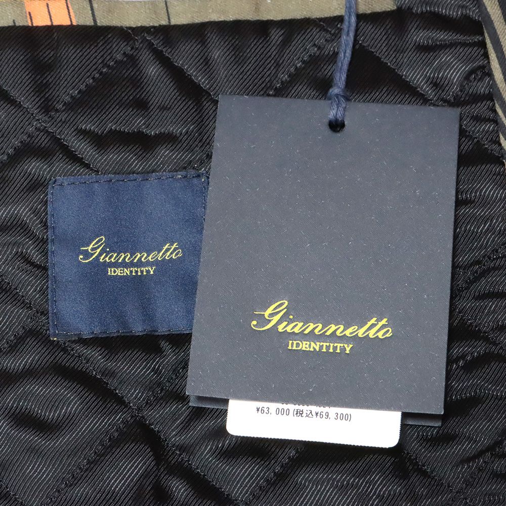 秋冬 GIANNETTO 48サイズ 中綿ミリタリージャケット G-41 JACKET 幾何学プリント イタリア製 ジャンネット カーキ md320 KANDAIZUMI_COM