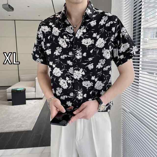  [XL]春 コーデ メンズ 用 服 シンプル ファッション オシャレ 大人 かっこいい 紳士服 カジュアル 半袖 通気性 シャツ 夏  カジュアル 通勤スタイル 重ね着コーデ ゆったりシルエット さらっと その他