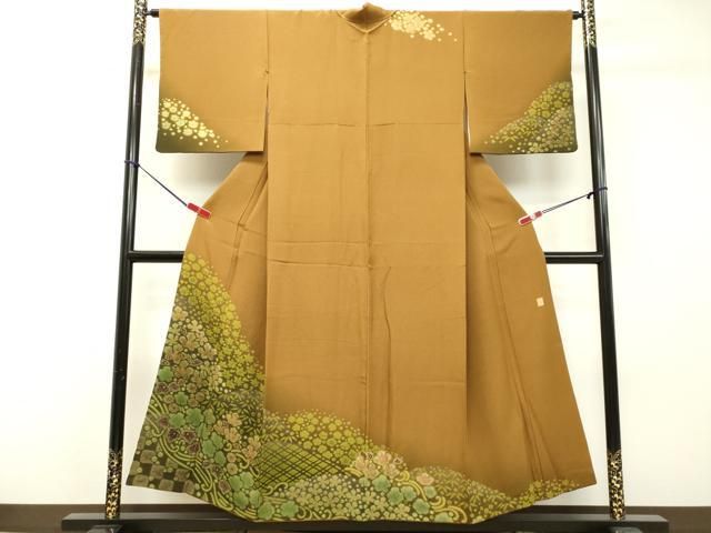 平和屋着物○十日町 名門 滝泰謹製 訪問着 絞り 辻が花 暈し染め 金彩  