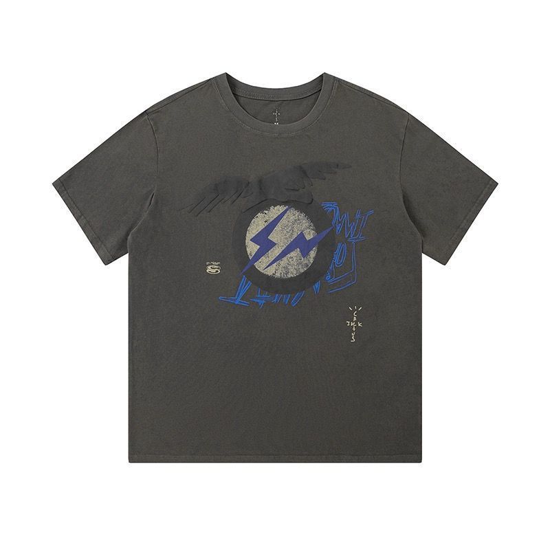 ✨新品✨Travis Scott Cactus Jack x Fragment Design Eagle Lightning 半袖 Tシャツ