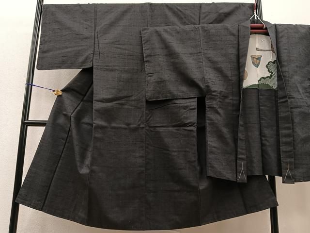 平和屋着物男性　紬　アンサンブル　霞文　正絹　逸品　未使用　BAAN0490gt