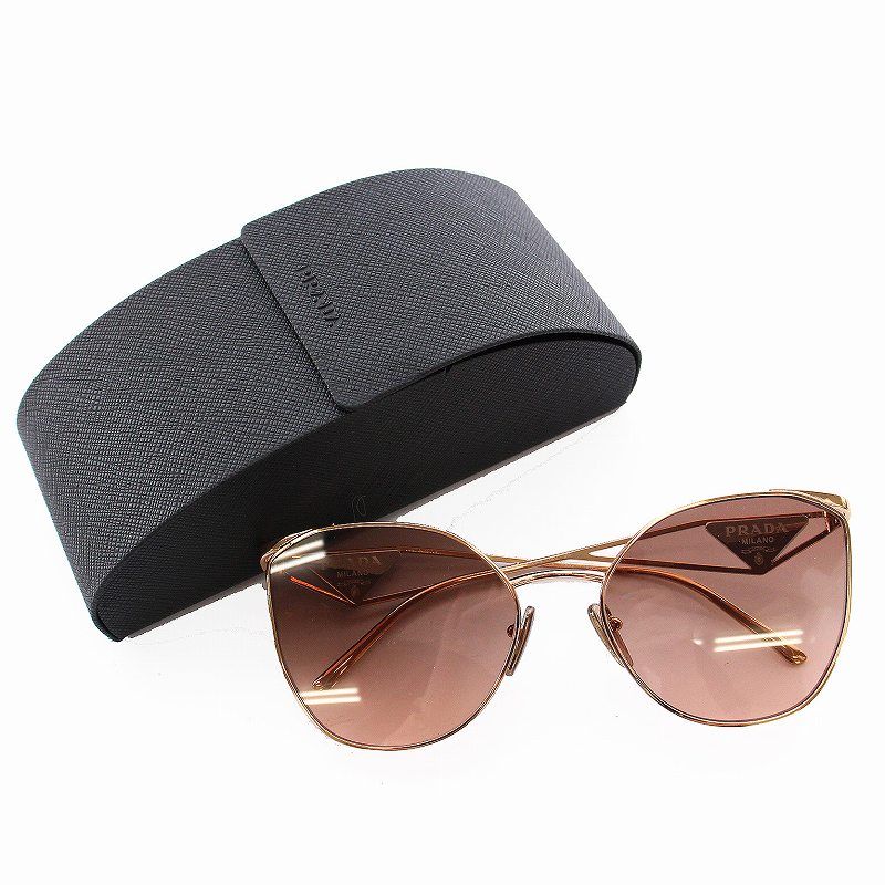 ✨美品、付属品付✨PRADA 三角ロゴプレート　サングラス　べっこう柄プラダ PRADA プラダ サングラス 三角ロゴ ゴールドプレート ブラウン