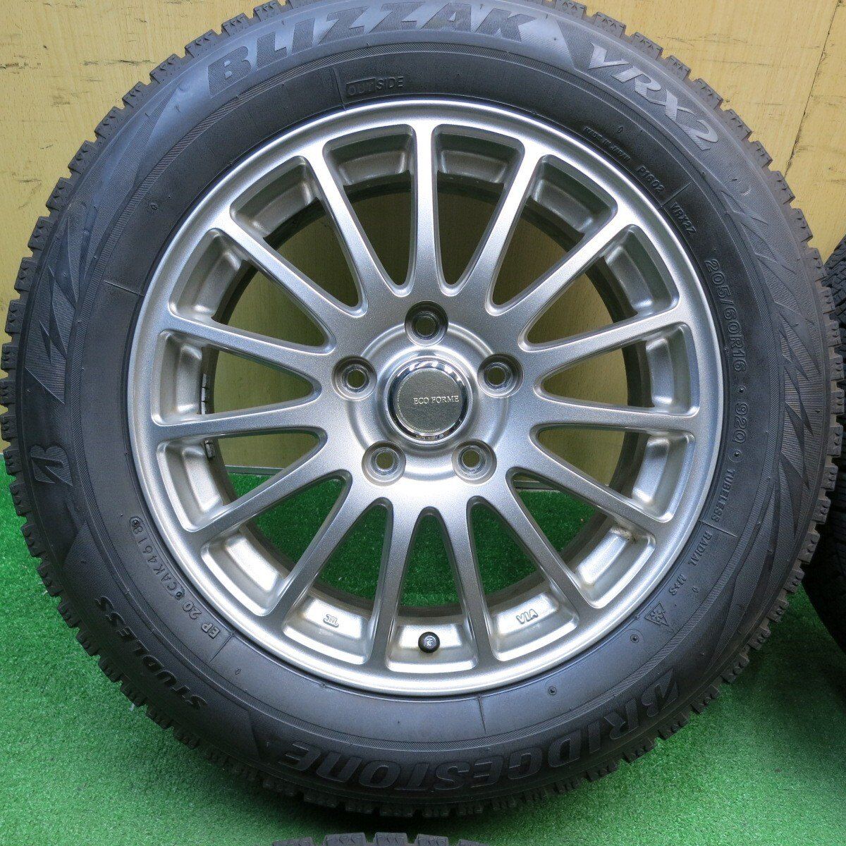 15インチホイール 中古】 スタッドレス 4本セット ブリジストン エコフォルムVRX アルミ