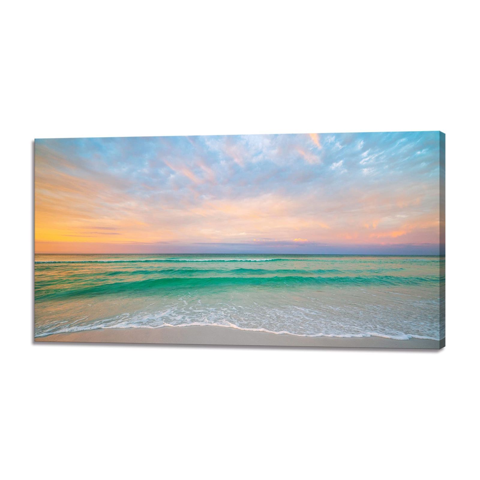 風景画 アートパネル 海 絵画 写真 自然 夜明け 海 ポスター 壁掛け 絵 インテリア 飾り絵 壁掛け リビング 風水絵画 玄関 木枠付きの完成品 40x80cm