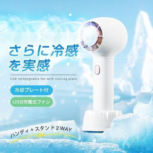 扇風機 小型 冷却プレート付 卓上扇風機 ハンディファン 熱中症対策 静音 強風 手持ち ミニ扇風機 USB ハンディ スタンド２WAY おしゃれ 3段階風量 2025最新