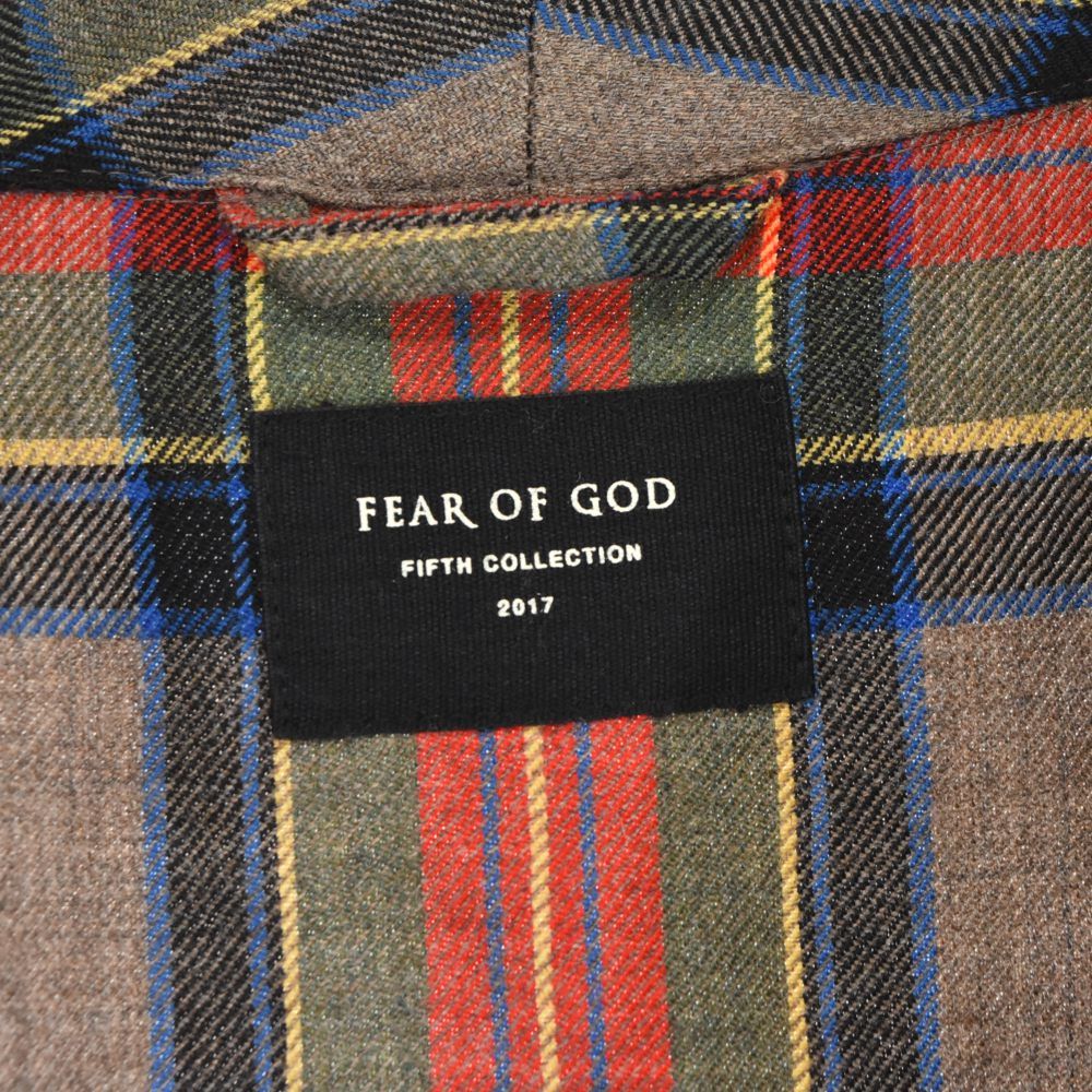 FEAR OF GOD (フィアオブゴッド) FIFTH COLLECTION Plaid Wool Twill Robe Coat  プレイドウールツイルローブコート チェック柄 ガウンコート レッド - メルカリ