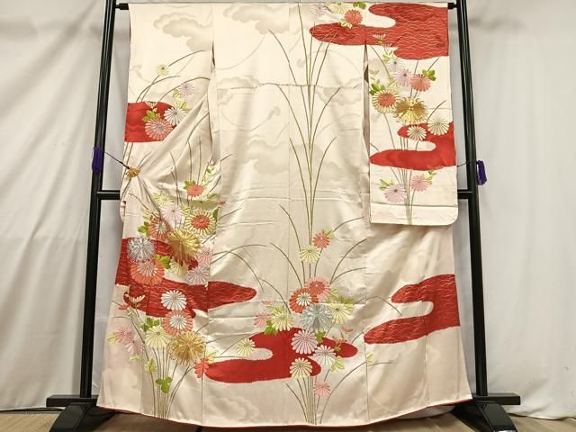 平和屋着物○豪華振袖 色無地 弁柄色 ロング丈 正絹 逸品 AAAT5186ck