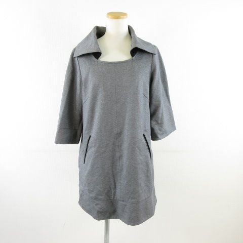 パシオーネ PASSIONE ワンピース ミニ 七分袖 グレー 40 *A164