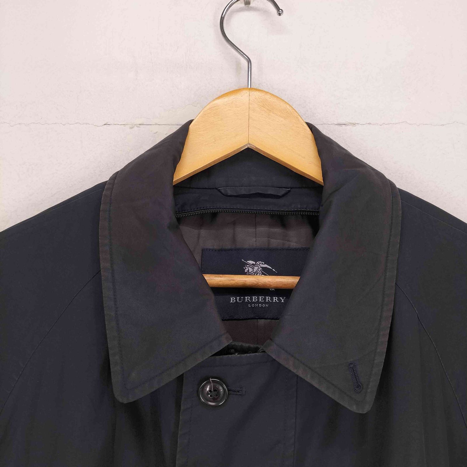 バーバリー　英国製　ジップアップ　ベルテッドステンカラーロングコート SITRY ステンカラーコート コート 「別注」over size wool bal