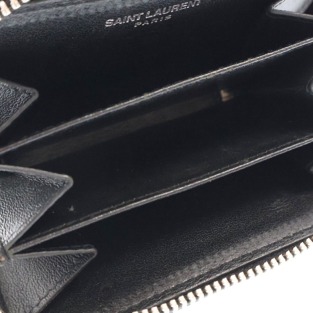 SAINT LAURENT PARIS (サンローランパリ) YSLロゴ キルティング レザー コインケース ブラック 530836