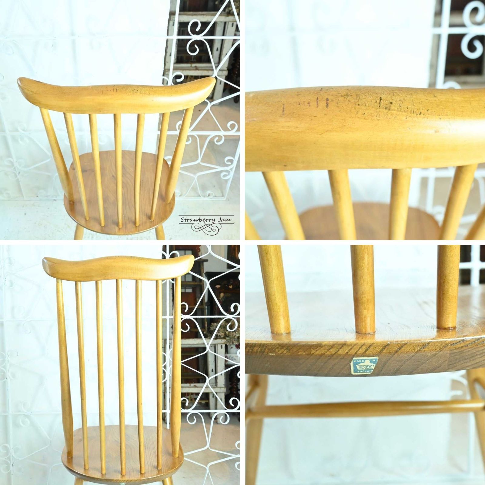 L3705-235-2 英国ヴィンテージ ERCOL アーコールチェア ゴールド