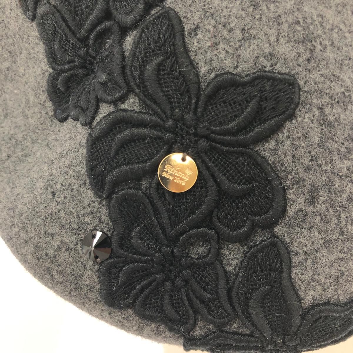 良好 Athena New York アシーナニューヨーク ベレー帽 グレー 日本製